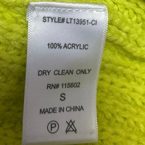 Lush Beige Tan Green Knit Colorblock Oversized Pullover Sweater Top Size S - Picture 5 of 5